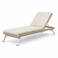 Chaise longue d'extérieur à dossier réglable 200 x 70 x 35 cm en aluminium, beige et blanc