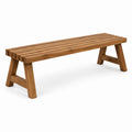 Banc rustique à lattes en bois massif marron, 180 x 40 x 45 cm