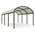 Abri de voiture 500 x 300 x 250 cm en acier anthracite avec toiture incurvée translucide